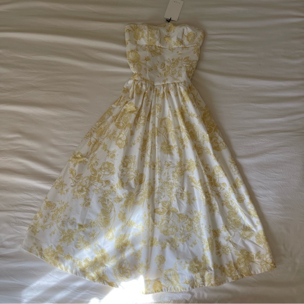 Brand New- Club L London Bluebell Lemon Poplin Drop Waist Midi Dress 🍋✨ - Picture 13 of 16